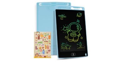 Genialba Tableta de Escritura LCD de colores de 12, Tablero de Dibujo Electrónico - Tablero de Grafiti con Pizarra de Dibujo Borrable Portátil