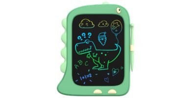 ORSEN Tableta de Escritura LCD 8,5 Pulgadas, Tablero de Dibujo Electrónico, Pizarra Infantil Juguetes de Dinosaurio Regalo de Cumpleaños para Niñas y Niños